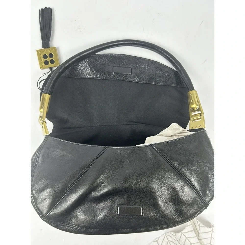 BCBGirls Max Azria Black Satchel Shoulder Bag Purse Gold Hardware